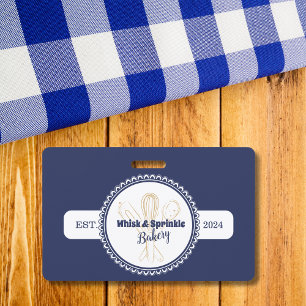 Navy & Gold Whisk Chef Catering Bäckerei Ausweis