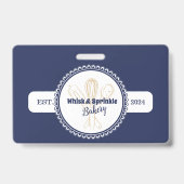 Navy & Gold Whisk Koch Catering Bäckerei Ausweis (Rückseite)