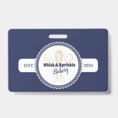 Navy & Gold Whisk Koch Catering Bäckerei Ausweis (Vorderseite)