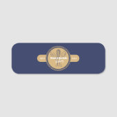Navy & Gold Whisk Koch Catering Bäckerei Namensschild (Vorderseite)