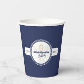Navy & Gold Whisk Koch Catering Bäckerei Pappbecher (Vorderseite)