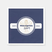 Navy & Gold Whisk Koch Catering Bäckerei Serviette (Vorderseite)