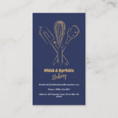 Navy & Gold Whisk Koch Catering Bäckerei Visitenkarte (Rückseite)