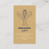 Navy & Gold Whisk Koch Catering Bäckerei Visitenkarte (Rückseite)