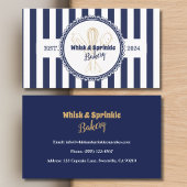 Navy & Gold Whisk Koch Catering Bäckerei Visitenkarte