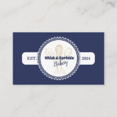 Navy & Gold Whisk Koch Catering Bäckerei Visitenkarte (Vorderseite)