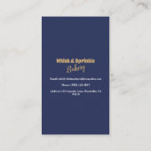Navy & Gold Whisk Koch Catering Bäckerei Visitenkarte (Rückseite)