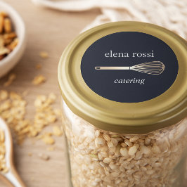 Navy & Gold Whisky-Logo | Koch Caterer Baker Runder Aufkleber