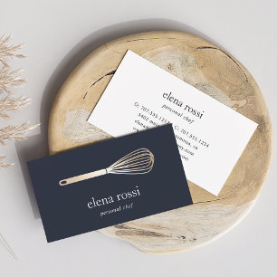 Navy & Gold Whisky-Logo Koch Catering Bäckerei Visitenkarte
