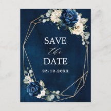 Navy Gold White Champagne Elfenbeinische Rose Save