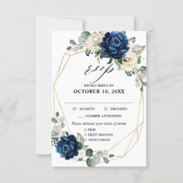 Navy Gold White Champagne Elfenbeinische Rose UAWG RSVP Karte