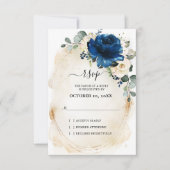 Navy Gold White Champagne Elfenbeinische Rose UAWG RSVP Karte (Vorderseite)