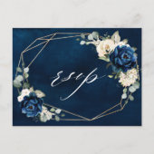 Navy Gold White Champagne Ivory Geometric UAWG Pos Postkarte (Vorderseite)