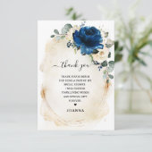 Navy Gold White Champagne Ivory Rose Brautparty Dankeskarte (Stehend Vorderseite)
