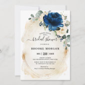 Navy Gold White Champagne Ivory Rose Brautparty Einladung (Vorderseite)