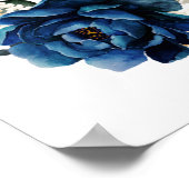 Navy Gold White Champagne Ivory  Wedding Welcome Poster (Ecke)