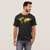 Navy Gold World Map T-Shirt (Vorne ganz)
