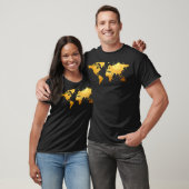Navy Gold World Map T-Shirt (Unisex)