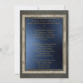 Navy Gold Zickzack Hochzeitskunst Einladung (Vorderseite)