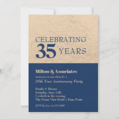 Navy Gold zum Jubiläum Einladung (Vorderseite)