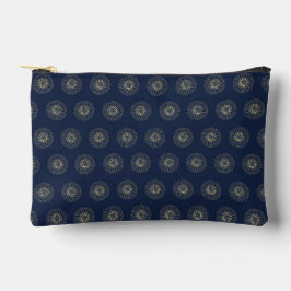 Navy | Golden Zinnia Flower Medallions Zubehörtasche