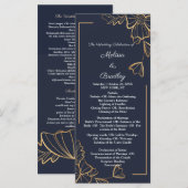 Navy & goldene Blumen Programm (Vorne/Hinten)