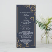 Navy & goldene Blumen Programm (Stehend Vorderseite)