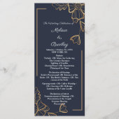 Navy & goldene Blumen Programm (Vorderseite)