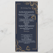 Navy & goldene Blumen Programm (Rückseite)