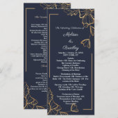 Navy & goldene Blumen Programm (Vorne/Hinten)