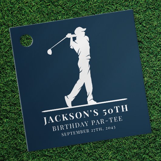 Navy Golf Themed Geburtstag Par-tee Geschenkanhänger