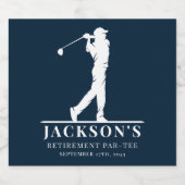 Navy Golf Themed Retirement Par-T Bierflaschenetikett (Einzelnes Label)