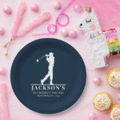 Navy Golf Themed Retirement Par-T Pappteller (Party)