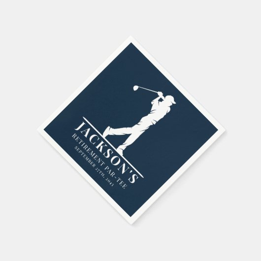 Navy Golf Themed Retirement Par-T Serviette (Ecke)