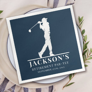 Navy Golf Themed Retirement Par-T Serviette