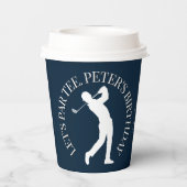 Navy Golfer Birthday in Style Pappbecher (Rückseite)