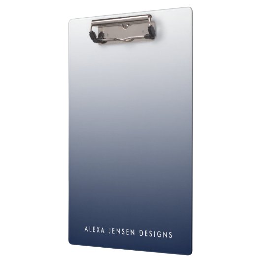 Navy Gradient Ombre Personalisiert Klemmbrett (Links)