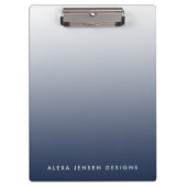 Navy Gradient Ombre Personalisiert Klemmbrett (Vorderseite)