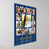 Navy Graduate K-12 Script Foto Collage Real Gold Foliendrucke (Ablage )