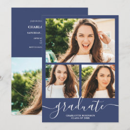Navy Graduate Script 4 Fotos Abschluss Einladung