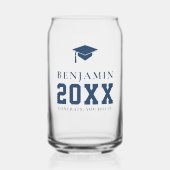 Navy Graduation Cap Personalisiert einfaches Grand Dosenglas (Vorderseite)