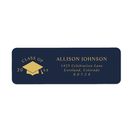 Navy Graduation Cap Return Address (Vorne)