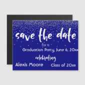 Navy Graduation Party Rett Date Magnetic Card Magnetkarte (Vorne/Hinten)