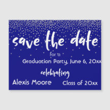 Navy Graduation Party Rett Date Magnetic Card