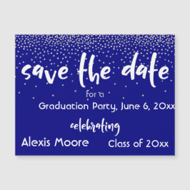 Navy Graduation Party Rett Date Magnetic Card Magnetkarte