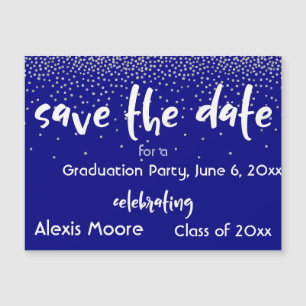 Navy Graduation Party Rett Date Magnetic Card Magnetkarte