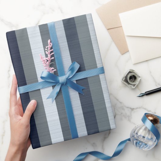 Navy-Graustreifen Geschenkpapier (Schenken)