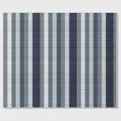 Navy-Graustreifen Geschenkpapier (Flach)