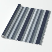 Navy-Graustreifen Geschenkpapier (Ungerollt)