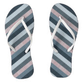 Navy Gray Pink Striped   Badesandalen (Fußbett)